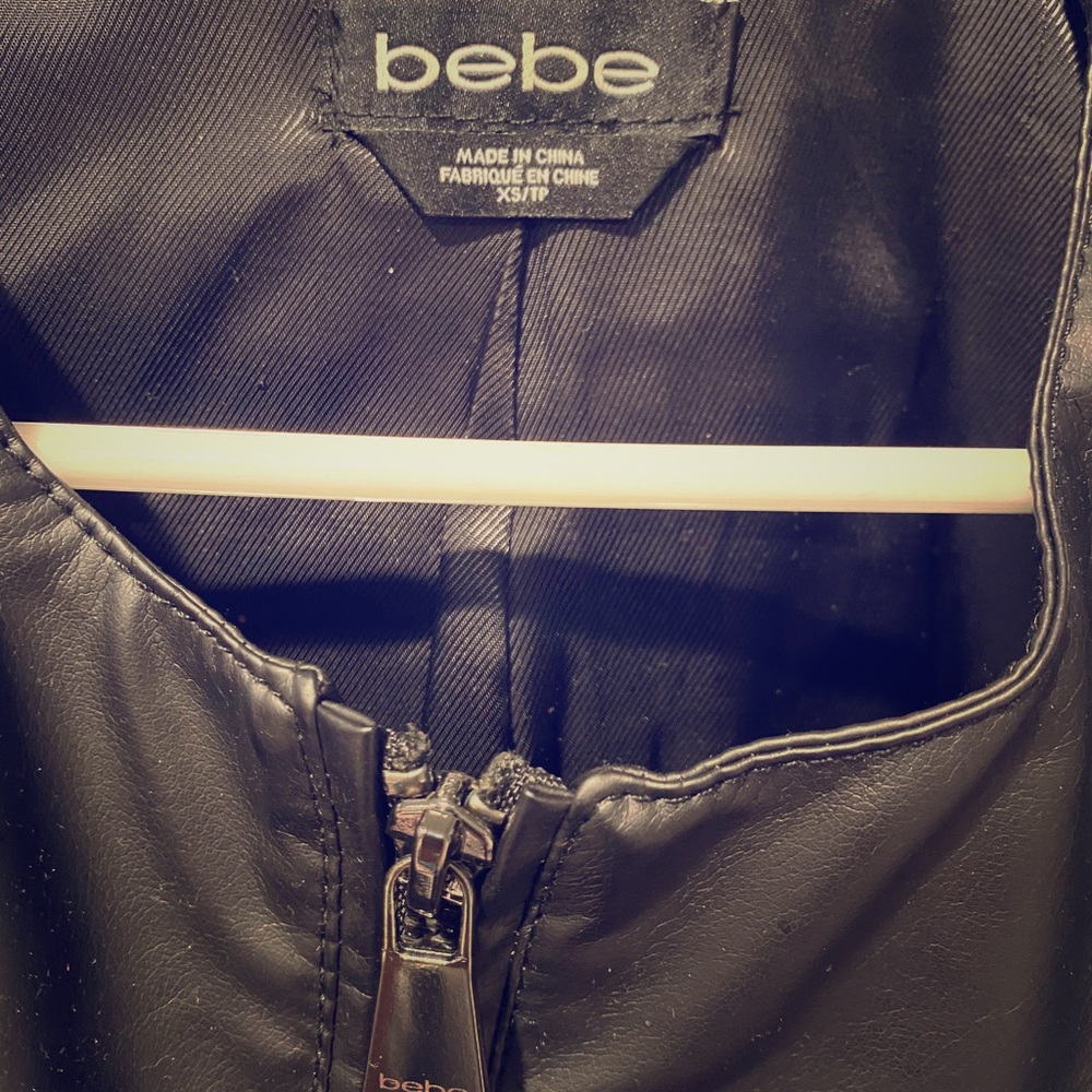 Cropped Bustier Faux Leather Jacket